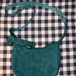 BAGGU Teal Crossbody Bag with Branded Strap